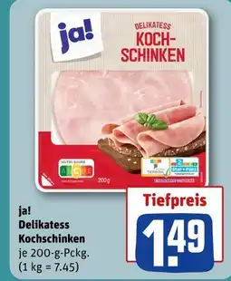 REWE Ja! delikatess kochschinken Angebot