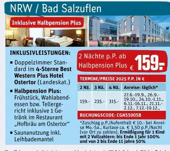 REWE Best western plus hotel ostertor 2 nächte p.p. ab halbpension plus Angebot