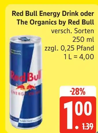 Edeka Red bull red bull energy drink oder the organics by red bull Angebot