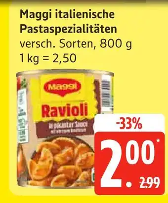 Edeka Maggi italienische pastaspezialitäten Angebot