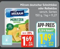 Edeka Milram milram deutscher schnittkäse Angebot