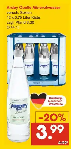 Netto Marken-Discount Ardey quelle mineralwasser Angebot