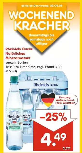 Netto Marken-Discount Rheinfels quelle natürliches mineralwasser Angebot