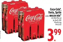 Edeka Coca-Cola, Fanta, Sprite oder mezzo mix Angebot