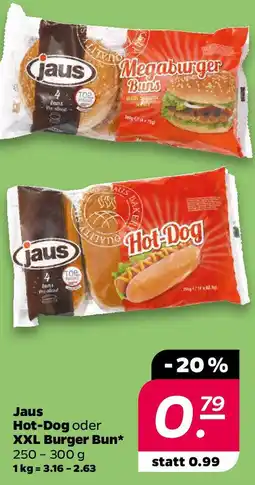 NETTO Jaus Hot-Dog oder XXL Burger Bun Angebot
