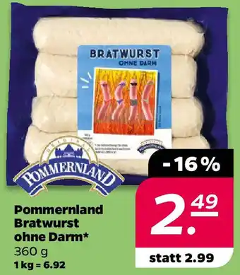 NETTO Pommernland Bratwurst ohne Darm Angebot