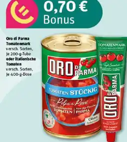 REWE Oro di Parma Tomatenmark oder italienische Tomaten Angebot
