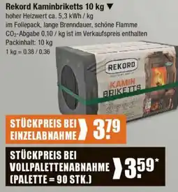 V Markt Rekord Kaminbriketts 10 kg Angebot