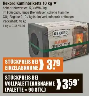 V Markt Rekord Kaminbriketts 10 kg Angebot