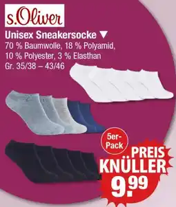 V Markt s.Oliver Unisex Sneakersocke 5er- Pack Angebot