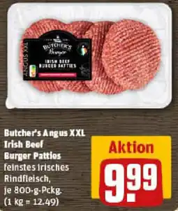 REWE Butcher's Angus XXL Irish Beef Burger Patties Angebot