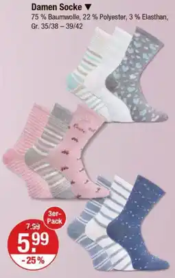 V Markt Damen Socke 3er- Pack Angebot