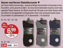 V Markt Damen und Herren Diabetikersocke 3er- Pack Angebot