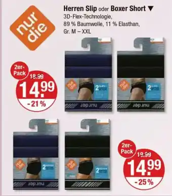 V Markt nur die Herren Slip oder Boxer Short 2er- Pack Angebot