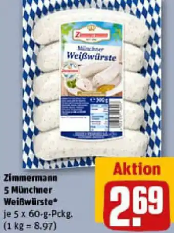 REWE Zimmermann 5 Münchner Weißwürste Angebot
