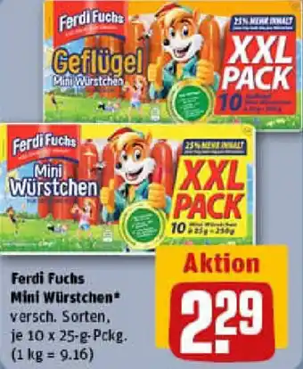 REWE Ferdi Fuchs Mini Würstchen Angebot