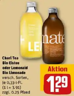 REWE Chari Tea Bio Eistee oder Lemonaid Bio Limonade Angebot