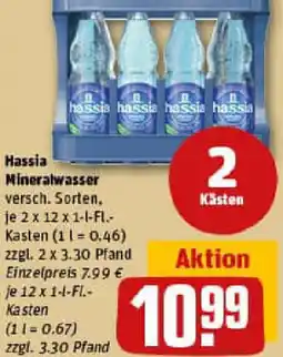 REWE Hassia Mineralwasser Angebot