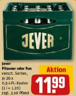 REWE Jever Pilsener oder Fun Angebot