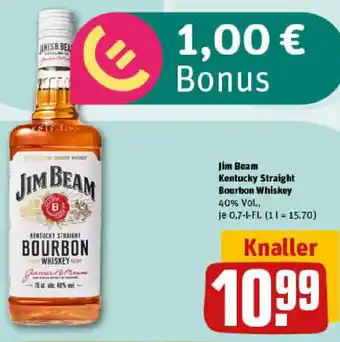 REWE Jim Beam Kentucky Straight Bourbon Whiskey Angebot