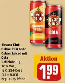 REWE Havana Club Cuban Rum oder Coban Spiced mit Cola Angebot