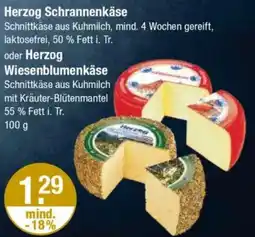 V Markt Herzog Schrannenkäse oder Herzog Wiesenblumenkäse Angebot