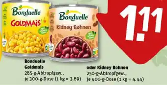 REWE Bonduelle Goldmais oder Kidney Bohnen Angebot