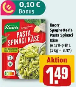 REWE Knorr Spaghetteria Pasta Spinaci Käse Angebot