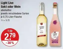 V Markt Light Live Sekt oder Wein Angebot