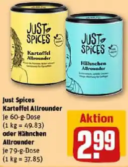 REWE Just Spices Kartoffel Allrounder oder Hähnchen Allrounder Angebot