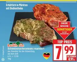 Edeka Bauern Gut Schweinenackensteaks mariniert Angebot