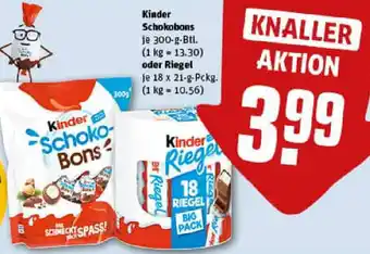REWE Kinder Schokobons oder Riegel Angebot