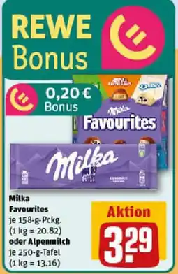REWE Milka Favourites oder Alpenmilch Angebot
