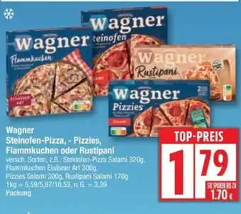 Edeka Wagner Steinofen-Pizza, - Pizzies, Flammkuchen oder Rustipani Angebot