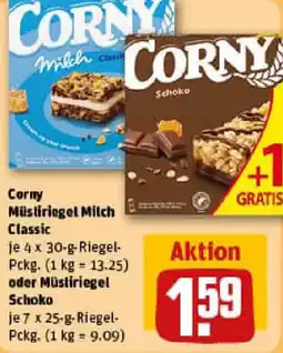 REWE Corny Müsliriegel Milch Classic oder Müsliriegel Schoko Angebot