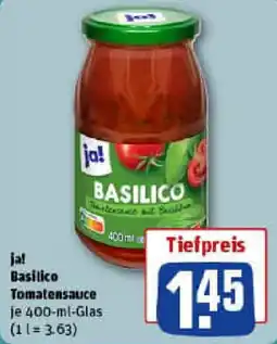 REWE ja! Basilico Tomatensauce Angebot