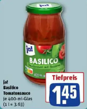 REWE ja! Basilico Tomatensauce Angebot