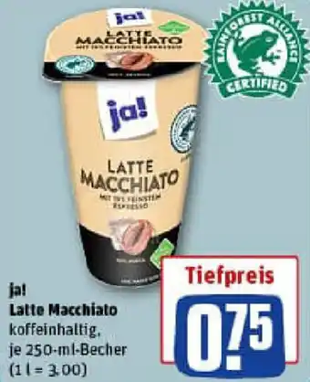 REWE ja! Latte Macchiato Angebot