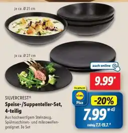 Lidl SILVERCREST Speise-/Suppenteller-Set, 4-teilig Angebot
