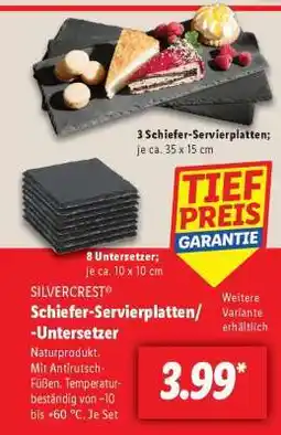 Lidl SILVERCREST Schiefer-Servierplatten/-Untersetzer Angebot