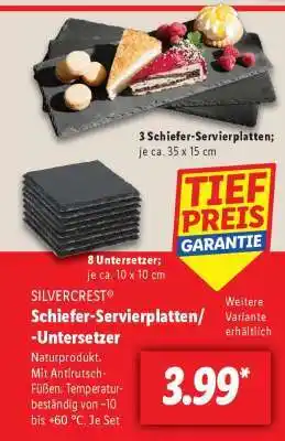 Lidl SILVERCREST Schiefer-Servierplatten/-Untersetzer Angebot