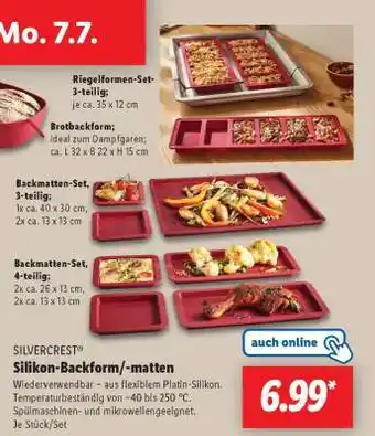 Lidl SILVERCREST Silikon-Backform/-matten Angebot