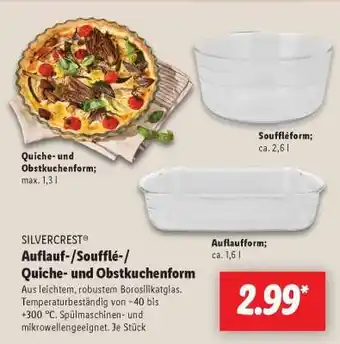 Lidl SILVERCREST Auflauf-/Soufflé-/Quiche- und Obstkuchenform Angebot