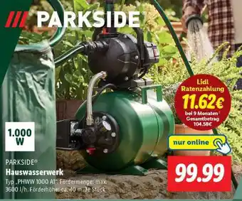 Lidl PARKSIDE Hauswasserwerk Angebot