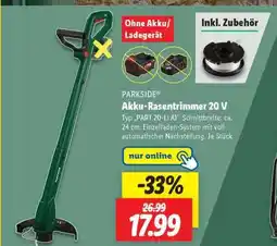 Lidl PARKSIDE Akku-Rasentrimmer 20 V Angebot