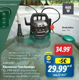 Lidl PARKSIDE Klarwasser-Tauchpumpe Angebot
