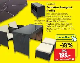Lidl Florabest Polyrattan-Loungeset, 5-teilig Angebot
