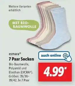 Lidl esmara 7 Paar Socken Angebot