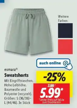 Lidl esmera Sweatshorts Angebot