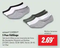 Lidl esmara /LIVERGY 5 Paar Füßlinge Angebot